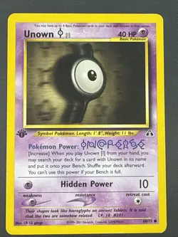Pokemon TCG 1st Edition Neo Discovery Unown 68/75 HP - Image 1