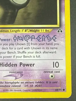 Pokemon TCG 1st Edition Neo Discovery Unown 68/75 HP - Image 4