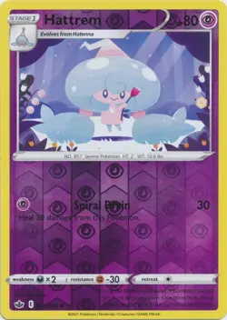 Hattrem Reverse Holo Uncommon SWSH06: Chilling Reign 072/198 LP Pokemon - Image 1