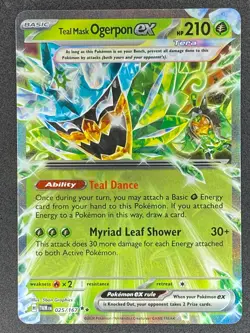 Pokemon Teal Mask Ogerpon ex 025/167 TWM Twilight Masquerade NM - Image 1