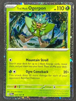 Pokemon Teal Mask Ogerpon Cosmos Holo 024/167 TWM Twilight Masquerade NM - Image 1