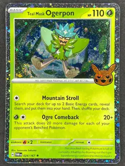 Pokemon Teal Mask Ogerpon Cosmos Holo 024/167 TWM Trick or Trade NM - Image 1