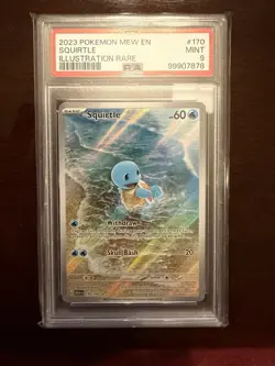 2023 Pokemon Mew en Squirtle #170 PSA 9 Illustration Rare - Image 1