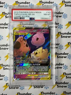 Togepi Cleffa Igglybuff GX #143 Cosmic Eclipse 2019 Pokemon Sun & Moon PSA 8 - Image 1
