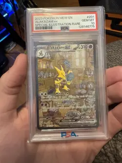 2023 POKEMON MEW EN-151 SPECIAL ILLUSTRATION RARE #201 ALAKAZAM EX PSA 10 - Image 1