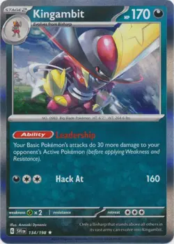 POKEMON KINGAMBIT 134/198 SCARLET & VIOLET RARE HOLO NEAR MINT - Image 1