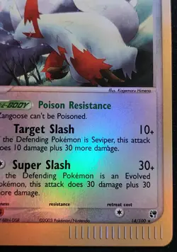 Pokemon TCG Zangoose 14/100 Pokemon Ex Sandstorm Reverse Holo LP - Image 4