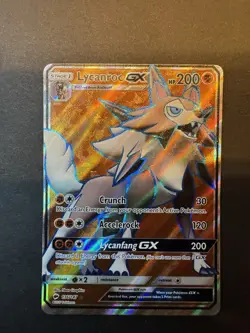 Lycanroc GX 136/147 SM Burning Shadows Pokemon TCG Full Art Ultra Rare Near Mint - Image 1
