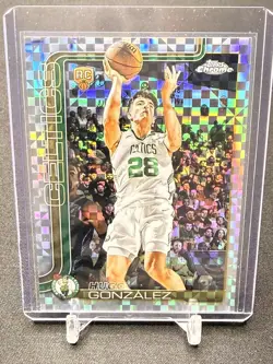 2025-26 Topps Chrome Hugo Gonzalez Hyper Prism Refractor RC #278 Boston Celtics - Image 1