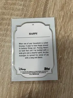 2024 Topps Chrome X Disney HAPPY 54/101 Black And White Speckle Refractor #13 - Image 2