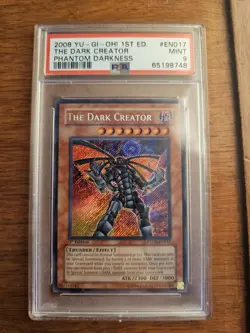 PSA 9 Mint - The Dark Creator PTDN-EN017 1st Edition Secret Rare YuGiOh - Image 1