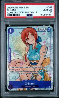 2025 ONE PIECE PROMOS ILLUSTRATION BOX VOL.1 #062 O-NAMI PSA 10 - Image 1