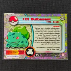 Bulbasaur - #01 - Non Holo - Black Label - Topps Series 1 - Pokemon Card - NM/M - Image 2