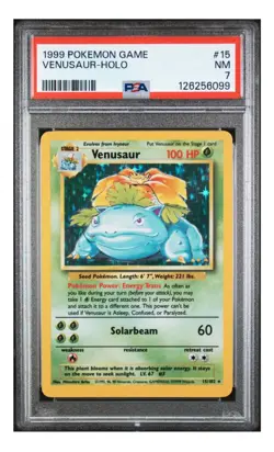 1999 Pokemon Game Base Set Venusaur HOLO #15 PSA 7 NM WOTC RARE VINTAGE - Image 1