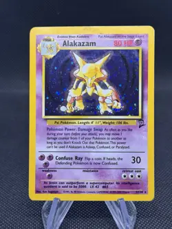 Pokemon TCG Alakazam 1/130 Base Set 2 Holo Rare WOTC Vintage - Image 1
