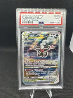 Darkrai VSTAR GG50/GG70 Crown Zenith: Galarian Gallery Holo PSA 9 Graded Pokemon - Image 1
