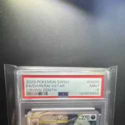 Pokemon Darkrai VSTAR GG50/GG70 Crown Zenith Galarian Gallery Holo PSA 9 2023 - Image 2
