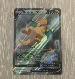 Dragonite V Full Art Ultra Rare Holo Pokemon Card 192/203 Evolving Skies 230 HP - Image 1