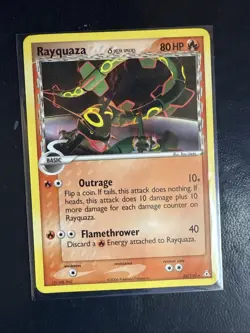 Pokemon TCG Rayquaza Holon Phantoms Card 26/110 Rare Delta Species LP - Image 1