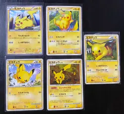 Pokemon Japanese Pikachu Set of 5 Cards 023/052 024/092 001/011 DPBP#026 032/070 - Image 1