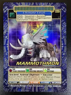 Digimon Mammothmon BO-147S Card 2000 Digi-Battle Series 3 Bandai Holo Nm/M - Image 2
