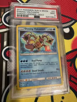 Pokemon Card Shining Volcanion 27/73 Holo Shining Legends PSA 9 - Image 1