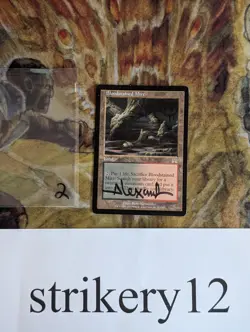 1x Bloodstained Mire – Onslaught – Signed by Rob Alexander – MTG - Image 1