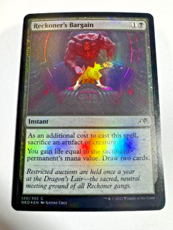 Reckoner's Bargain Kamigawa: Neon Dynasty Foil MTG NM - Image 1