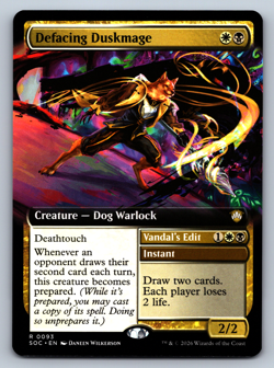 Defacing Duskmage Extended Art Commander - MTG Secrets of Strixhaven - Image 1