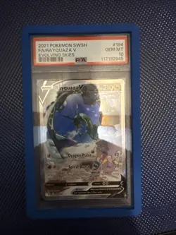 2021 Pokemon SWSH Evolving Skies Rayquaza V Ultra Rare Full Art 194/203 PSA 10 - Image 1