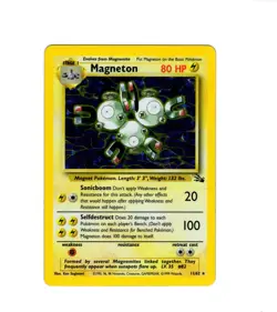 Pokemon Magneton 11/62 Fossil Set Holo Rare 80 HP English 1999 Unlimited HP - Image 1