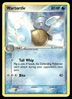 Wartortle 43/100 Uncommon Crystal Guardians Pokemon Heavily Played - Image 1