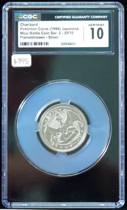Charizard SP70 CGC 10 Pokemon Meiji Battle Coin - Image 1