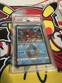 2018 Pokemon SM Forbidden Light Volcanion holo 31 prism star PSA 8 - Image 1
