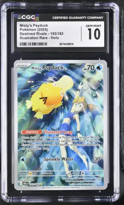 Pokemon Misty's Psyduck 193/182 CGC 10 IR Destined Rivals - Image 1