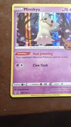 Pokemon Mimikyu 081/189 Rare Promo Holo Basic 70HP Heal Jamming Claw Slash - Image 3