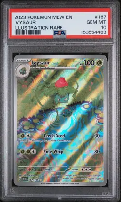 Pokemon Ivysaur Illustration Rare Holo 167/165 Scarlet & Violet 151 PSA 10 2023 - Image 1