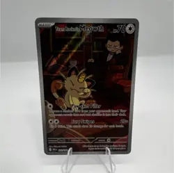 Pokemon TCG Team Rocket's Meowth Full Art Holo Illustration Rare Sv10 203/182 7… - Image 1