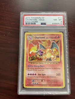 2016 Pokemon XY Charizard Holo Evolutions PSA 8 - Image 1