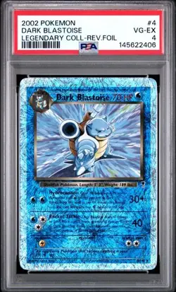2002 POKEMON LEGENDARY COLLECTION #4 DARK BLASTOISE-REVERSE FOIL PSA 4 VG-EX - Image 1