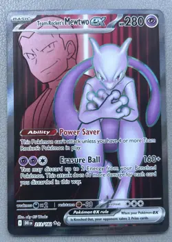 Pokemon Team Rocket'sMewtwo EX FullArt Ultra Rare Destined Rivals 213/182 MINT🔥 - Image 1