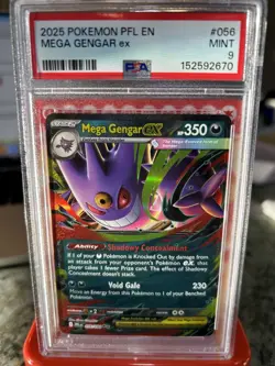 2025 POKEMON PFL EN-PHANTASMAL FLAMES #056 MEGA GENGAR EX PSA 9 - Image 1