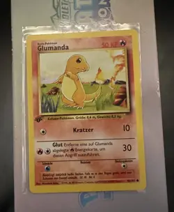 Pokemon TCG 1st Edition Base Set GERMAN Charmander (Glumanda) 46/102 NM - Image 1