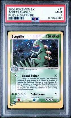 2003 POKEMON EX RUBY & SAPPHIRE #11 SCEPTILE-HOLO PSA 9 *NEW CERT* - Image 1