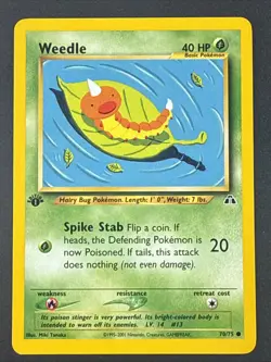 Pokemon Weedle 70/75 - Neo Discovery - NM Common - 1st Edition WotC Vintage - Image 1