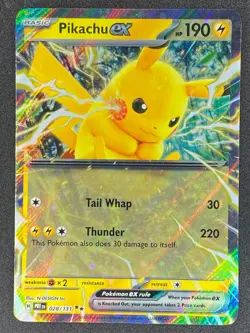 Pokemon Pikachu ex 028/131 PRE Prismatic Evolutions NM - Image 1