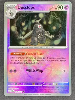 Pokemon Dusclops Master Ball Reverse 036/131 PRE Prismatic Evolutions NM - Image 1