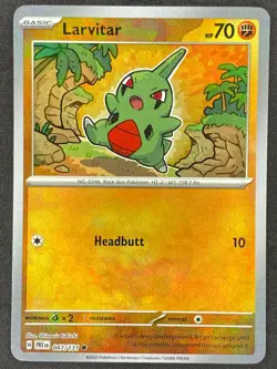 Pokemon Larvitar Poke Ball Reverse 047/131 PRE Prismatic Evolutions NM - Image 1