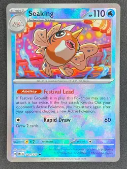 Pokemon Seaking Poke Ball Reverse 021/131 PRE Prismatic Evolutions NM - Image 1