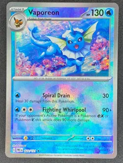 Pokemon Vaporeon Poke Ball Reverse 022/131 PRE Prismatic Evolutions NM - Image 1